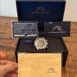 Porsamo Bleu Silver and Black Men's Watch